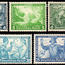 1933 Germania Reich: opere musicali di Wagner (N°470/78)