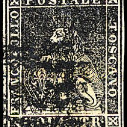 1857 Toscana 1q. nero (N°10)