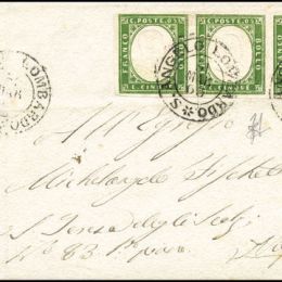 1862 Sardegna 5c. verde giallastro (N°13Da)