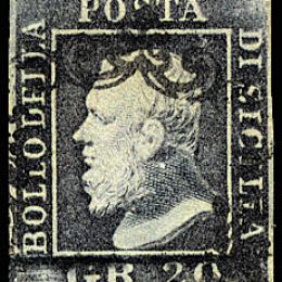 1859 Sicilia 20 gr. grigio ardesia (N°13)