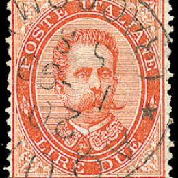 1879 Italia Regno L.2 vermiglio (N°43)