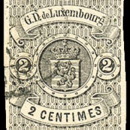 1859 Lussemburgo: stemma 2c. nero (N°4).