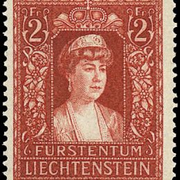 1935 Liechtenstein: Principessa Elsa 2f. rosso (N°129) s. cpl.