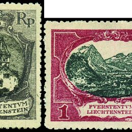 1921 Liechtenstein: vedute o effigie (N°52/59) s. cpl.