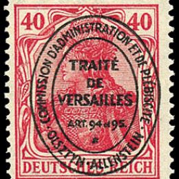1920 Occup. Tedesche"Allestein": francobollo di Germania soprastampato  40pf. carminio (N°21A)