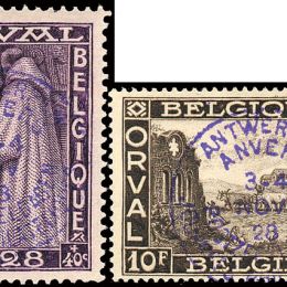 1928 Belgio: Esposizione Filatelica di Anversa (N°266A/K) s. cpl.