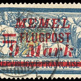 1922 Memel Amm. Francese: Posta Aerea - francobolli di Francia soprastampati (N°20/29) s. cpl.