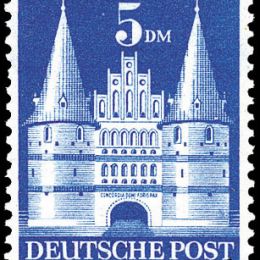 1948 Germania Bizona: Holstentor di Lubecca, I° tipo “scalinata corta” (N°65/68) s. cpl.
