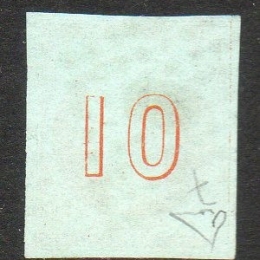 1861 Grecia: 10l. arancio su azzurro (N°7)